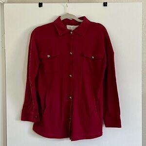 French Laundry Textured Button-Front Shirt | Side Pockets | Small